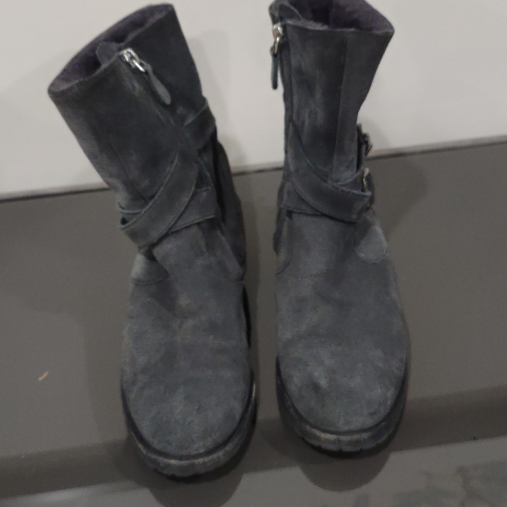 Manolo Blahnik suede and shearling booties, 8